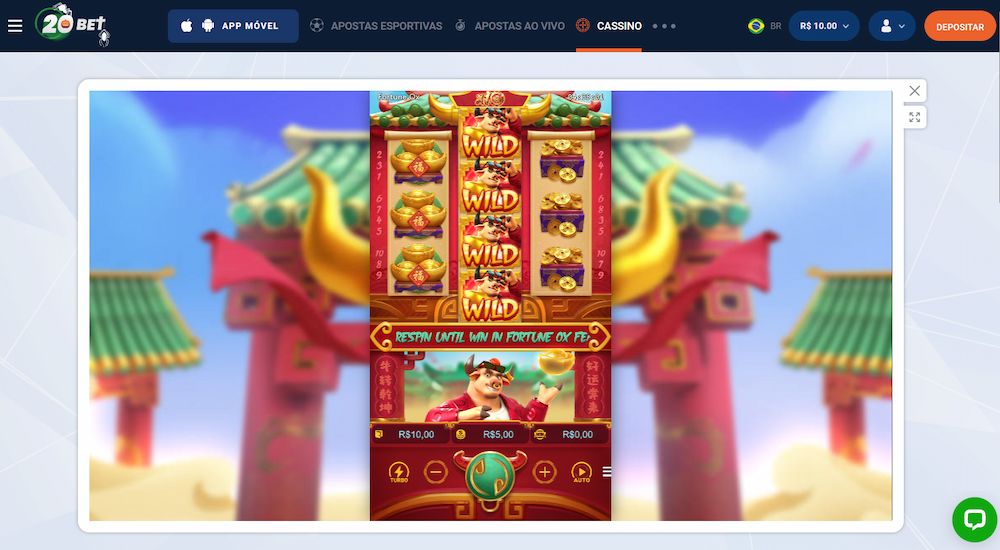 Jogo Fortune Ox en 20Bet site official.